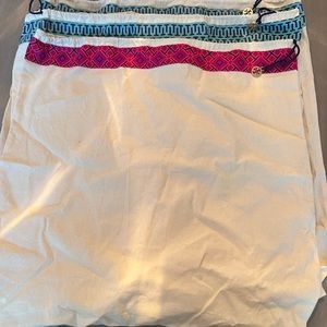 Tory Burch canvas dust bags.  Can be used for shoes or a simple gift bag.